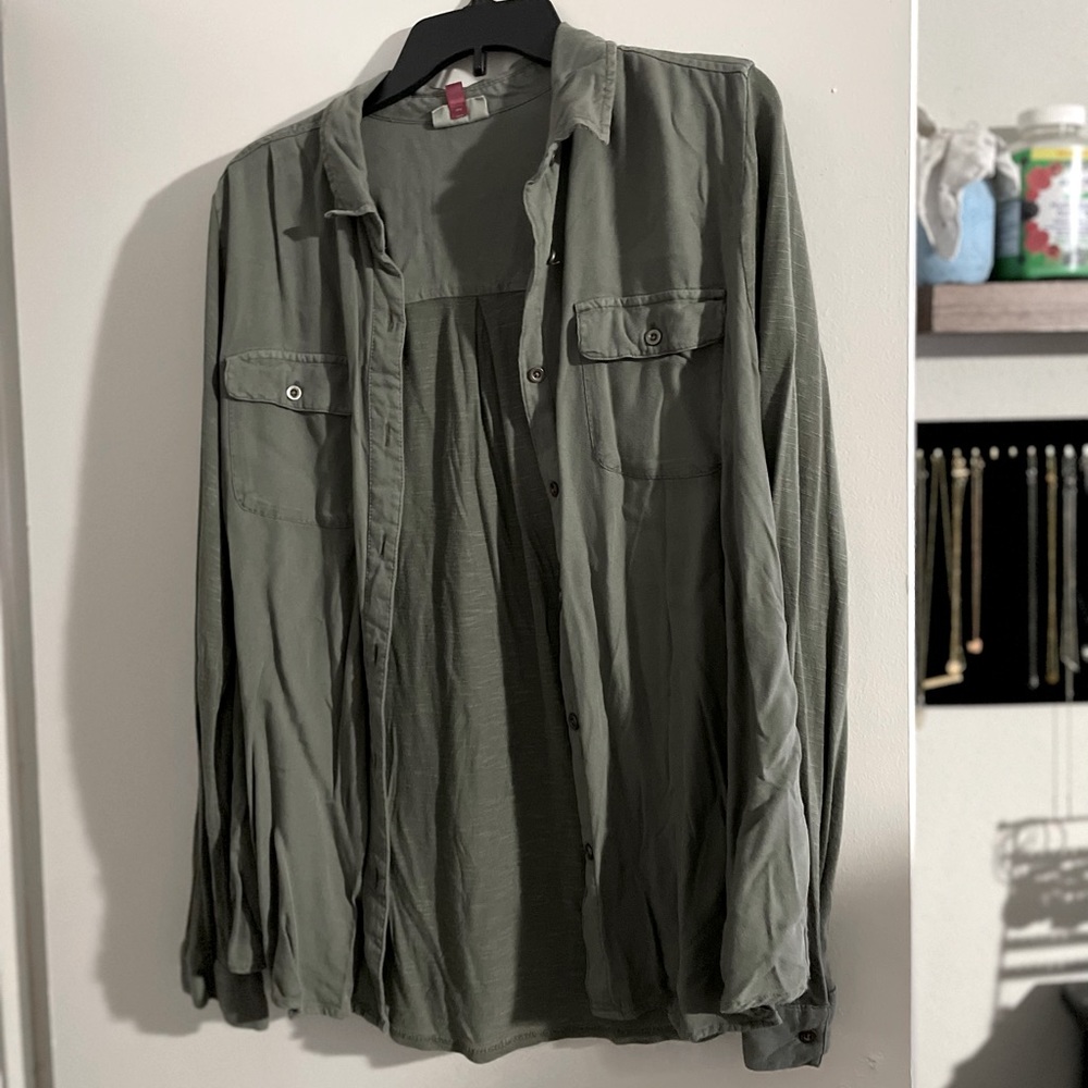 Green So Button Up Shirt - Size XL